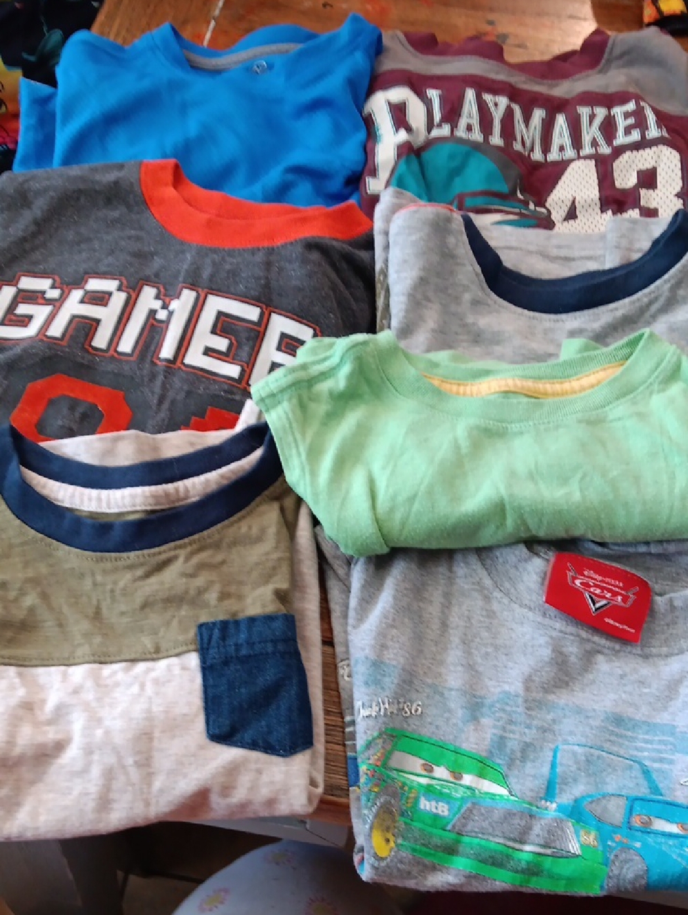 Boys Cotton Graphic Tee - Green & Gray - Cars Design ,and Assorted Others